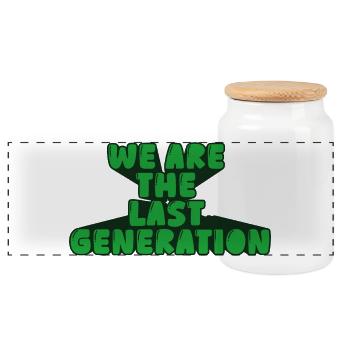 Wir sind die letzte Generation - Panorama Keksdose mit Holzdeckel - Weiß - Vorne