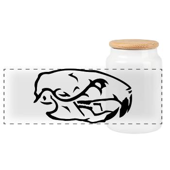 Crâne de Rat - Boîte à biscuits avec couvercle en bois - blanc - Devant