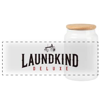 Laundkind - Panoramic Cookie Jar with Wooden Lid - white - Front