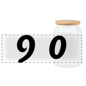 90. 90 YEARS. 90th ANNIVERSARY. 90 YEARS ANNIVERSARY. - Panoramic Cookie Jar with Wooden Lid - white - Front