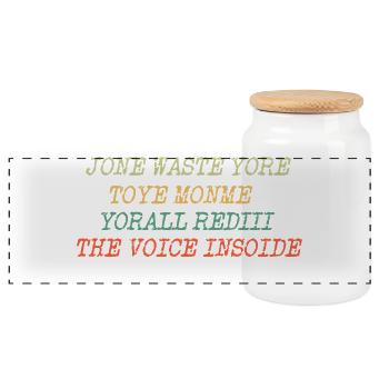JONE WASTE YORE TOYE MONME YORALL REDIII THE VOICE - Panorama Keksdose mit Holzdeckel - Weiß - Vorne