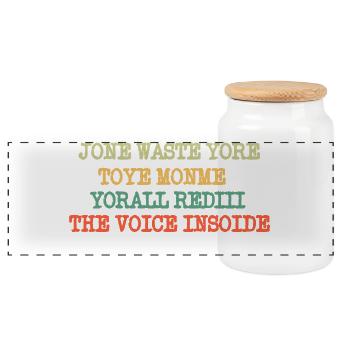 JONE WASTE YORE TOYE MONME YORALL REDIII THE VOICE - Panorama Keksdose mit Holzdeckel - Weiß - Vorne