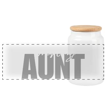 Tante de la Lutte Fière - Boîte à biscuits avec couvercle en bois - blanc - Devant