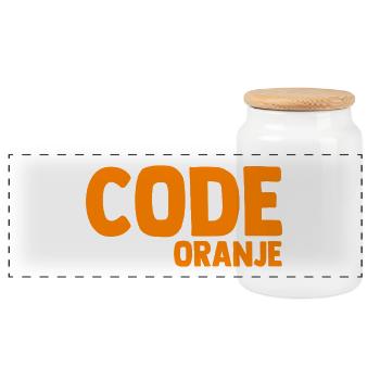 Code Oranje - Nederland - Netherlands Niederlande - Panorama Keksdose mit Holzdeckel - Weiß - Vorne