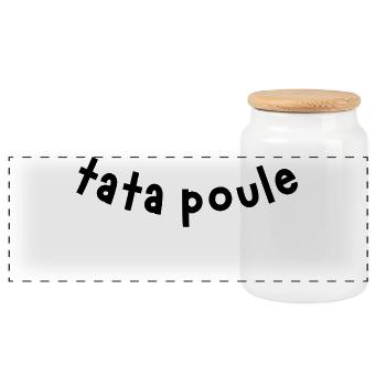 tata poule / t-shirt humour tata - Boîte à biscuits avec couvercle en bois - blanc - Devant