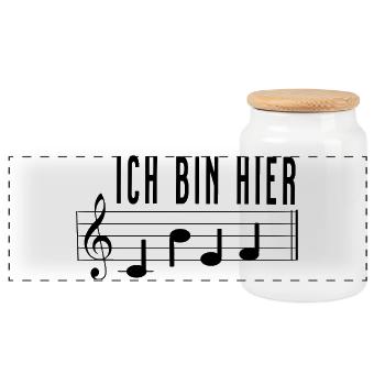 Ich bin hier Chef Notenschrift Chorleiter Dirigent - Panorama Keksdose mit Holzdeckel - Weiß - Vorne