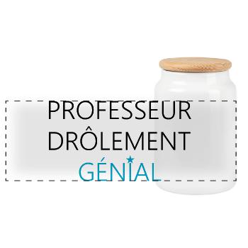 professeur drôlement génial / cadeau professeur - Boîte à biscuits avec couvercle en bois - blanc - Devant