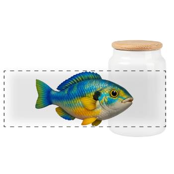 Amateur d’aquariums de poissons colorés - Boîte à biscuits avec couvercle en bois - blanc - Devant