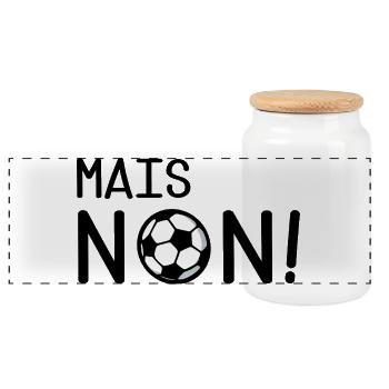 Décéption Football - Boîte à biscuits avec couvercle en bois - blanc - Devant
