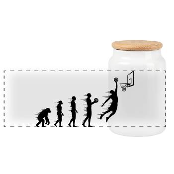 Evolution Basketball Player T-Shirt Design - Boîte à biscuits avec couvercle en bois - blanc - Devant