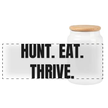 HUNT. MANGE. PROSPÉRER. Carnivore et mode de vie ancestral - Boîte à biscuits avec couvercle en bois - blanc - Devant