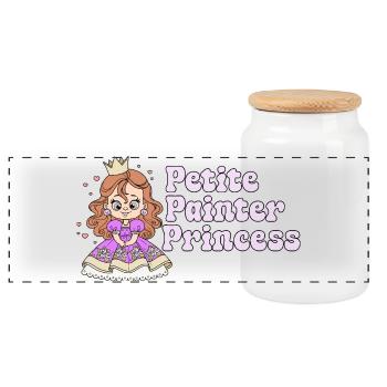 Idée cadeau Artist Graphic Petite Painter Princess - Boîte à biscuits avec couvercle en bois - blanc - Devant