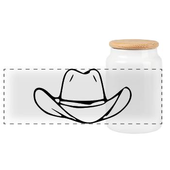 Cadeau de danse en ligne de chapeau cowboy cowboy - Boîte à biscuits avec couvercle en bois - blanc - Devant