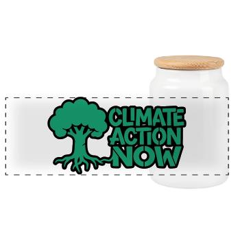 Arbre Racine Climat Logo de la nature - Boîte à biscuits avec couvercle en bois - blanc - Devant