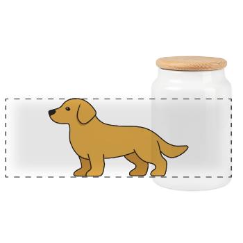 Silhouette du chien labrador - Boîte à biscuits avec couvercle en bois - blanc - Devant