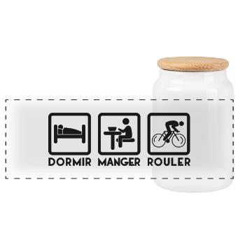 Routines quotidiennes en icônes - Boîte à biscuits avec couvercle en bois - blanc - Devant