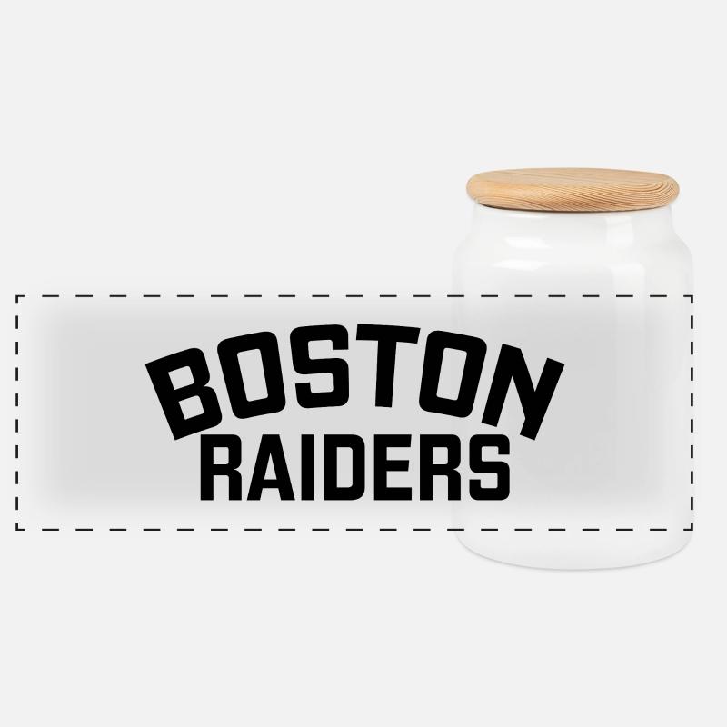 Boston Raiders - Panorama Keksdose mit Holzdeckel - Weiß