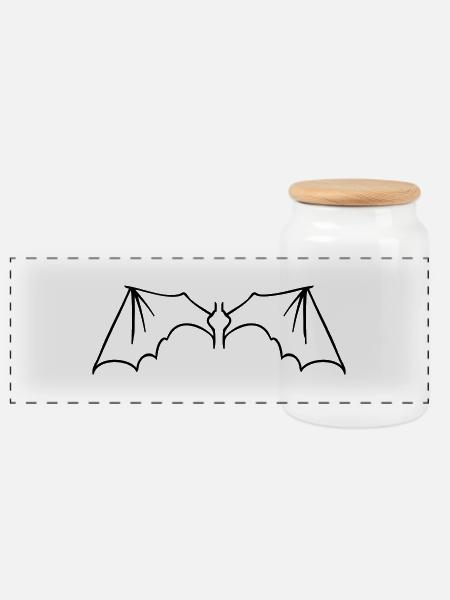 batwings_onecolor - Panorama Keksdose mit Holzdeckel - Weiß