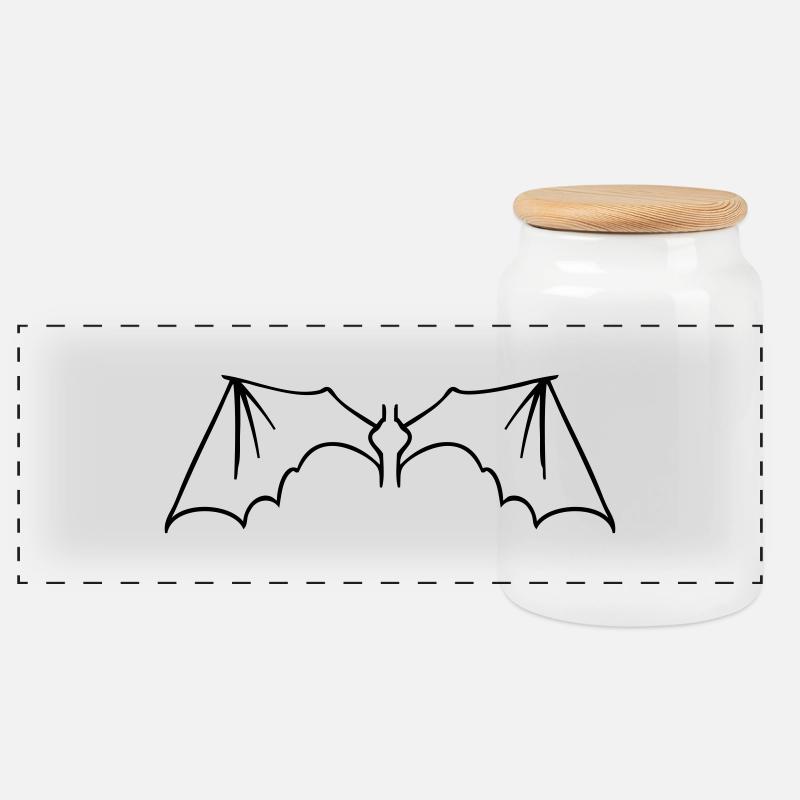 batwings_onecolor - Panorama Keksdose mit Holzdeckel - Weiß