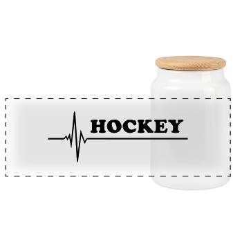 Hockey - Boîte à biscuits avec couvercle en bois - blanc - Devant
