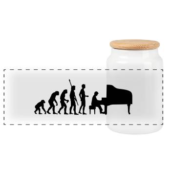 evolution_pianist - Panorama Keksdose mit Holzdeckel - Weiß - Vorne
