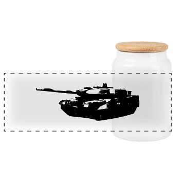 armor-leopard - Panoramic Cookie Jar with Wooden Lid - white - Front