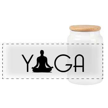 yoga_logo_1___f1 - Panorama Keksdose mit Holzdeckel - Weiß - Vorne