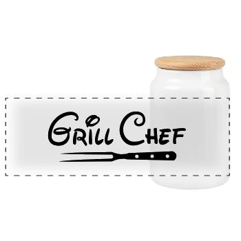 Barbecue Barbecue chef de sport Club Grill - Boîte à biscuits avec couvercle en bois - blanc - Devant