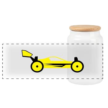 Buggy - Boîte à biscuits avec couvercle en bois - blanc - Devant