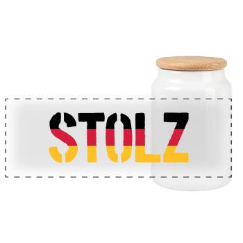 Stolz, Proud Germany Flag, Proud to be German - Panorama Keksdose mit Holzdeckel - Weiß - Vorne