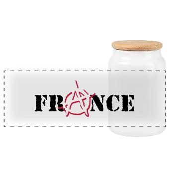 Anarchy France - Boîte à biscuits avec couvercle en bois - blanc - Devant