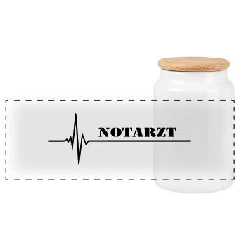 Notarzt - Panorama Keksdose mit Holzdeckel - Weiß - Vorne