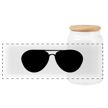 lunettes de soleil - Boîte à biscuits avec couvercle en bois - blanc - Devant