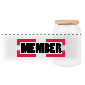 member - Boîte à biscuits avec couvercle en bois - blanc - Devant
