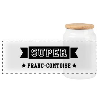 Franche-comté / Franc-Comtois / Franc-Comtoise - Boîte à biscuits avec couvercle en bois - blanc - Devant