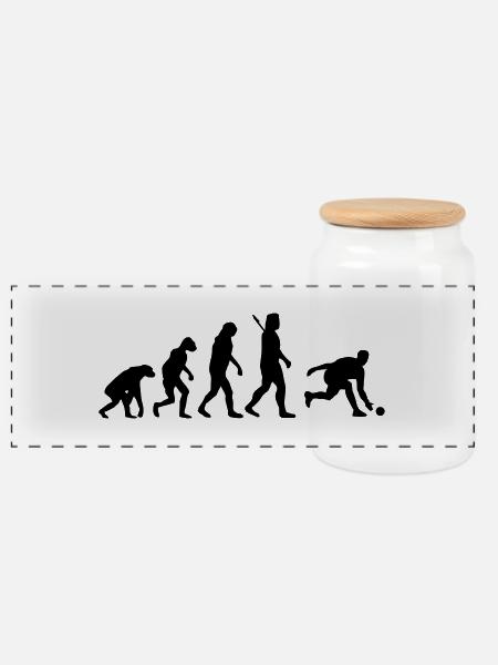 Evolution Kegeln - Panorama Keksdose mit Holzdeckel - Weiß