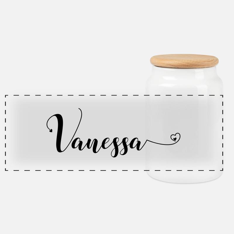 vanessa - Panorama Keksdose mit Holzdeckel - Weiß
