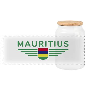Mauritius T-Shirt – Island Fans & Lovers - Panoramic Cookie Jar with Wooden Lid - white - Front