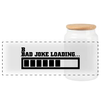 bad joker loading - Panoramic Cookie Jar with Wooden Lid - white - Front
