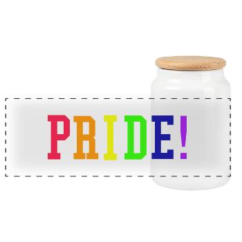 Pride - Boîte à biscuits avec couvercle en bois - blanc - Devant