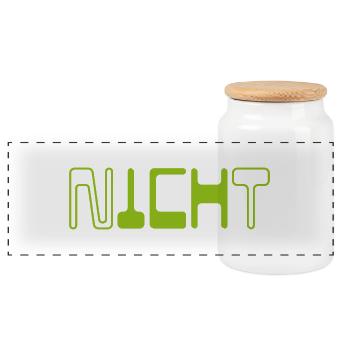 Nicht ICH - ICH Nicht  - Panorama Keksdose mit Holzdeckel - Weiß - Vorne