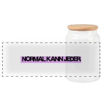 Normal kann jeder / Lustiges T-Shirt für jeden Tag - Panorama Keksdose mit Holzdeckel - Weiß - Vorne