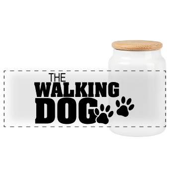 The Walking Dog - Version03 - Boîte à biscuits avec couvercle en bois - blanc - Devant