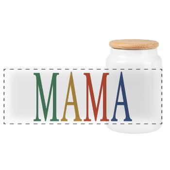 Retro Mama Fête des mères Matching Family For Women - Boîte à biscuits avec couvercle en bois - blanc - Devant