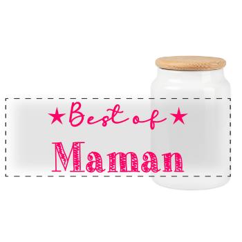 FÊTE DES MÈRES,BONNE FÊTE MAMAN,MAMAN,JE T'AIME - Boîte à biscuits avec couvercle en bois - blanc - Devant