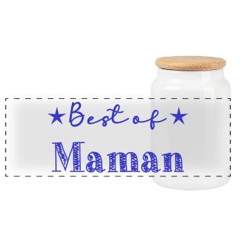 FÊTE DES MÈRES. BONNE FÊTE MAMAN. MAMAN. FÊTE - Boîte à biscuits avec couvercle en bois - blanc - Devant