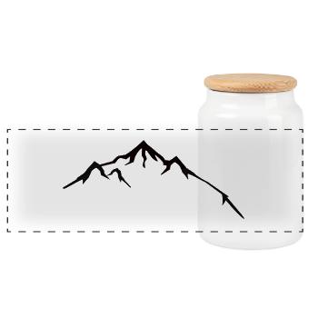 sommet de la montagne - Boîte à biscuits avec couvercle en bois - blanc - Devant