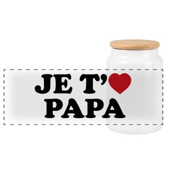 I love you Dad - Panoramic Cookie Jar with Wooden Lid - white - Front