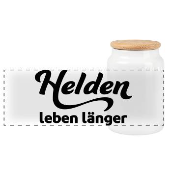 helden - Panorama Keksdose mit Holzdeckel - Weiß - Vorne