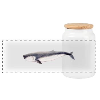 Pygmy sperm whale Pygmy sperm whale Kogia breviceps - Panoramic Cookie Jar with Wooden Lid - white - Front